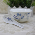 Factory direct sale porcelain soup bowl,rice bowl,bowl with spoon